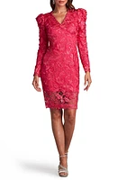 Tadashi Shoji Floral Embroidered Long Sleeve V-Neck Sheath Dress at Nordstrom,