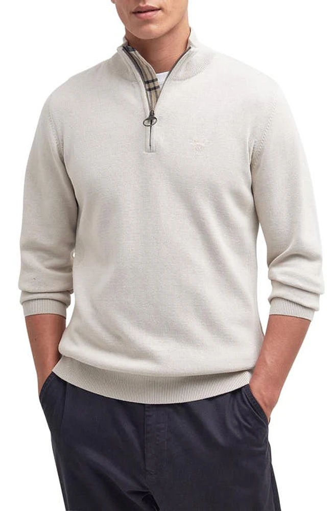 Barbour Cotton Half Zip Sweater Mist at Nordstrom,