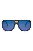 Electric Stacker 50mm Small Tinted Polarized Sunglasses in Matte Black/Blue Polar Pro at Nordstrom