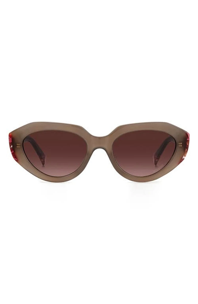 Missoni 53mm Round Sunglasses in Beige/Burgundy Shaded at Nordstrom