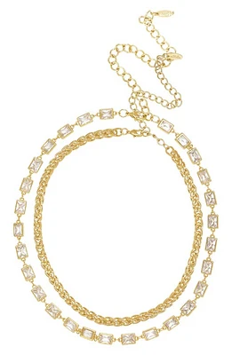 Ettika Set of 2 Crystal & Chain Link Necklaces in Gold at Nordstrom