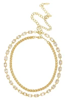 Ettika Set of 2 Crystal & Chain Link Necklaces in Gold at Nordstrom