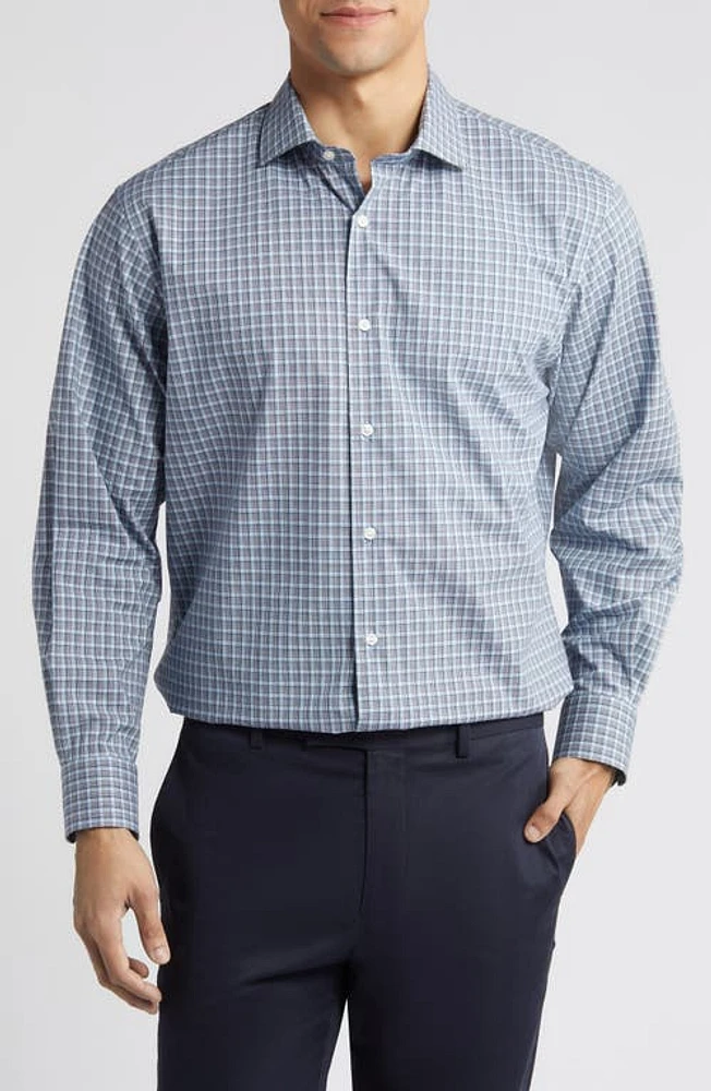 Nordstrom Felix Traitional Fit Tech Smart Plaid Stretch Dress Shirt Blue - Navy at Nordstrom,