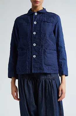 Tao Comme des Garçons Cotton & Linen Chore Jacket in Dark Blue at Nordstrom, Size Medium