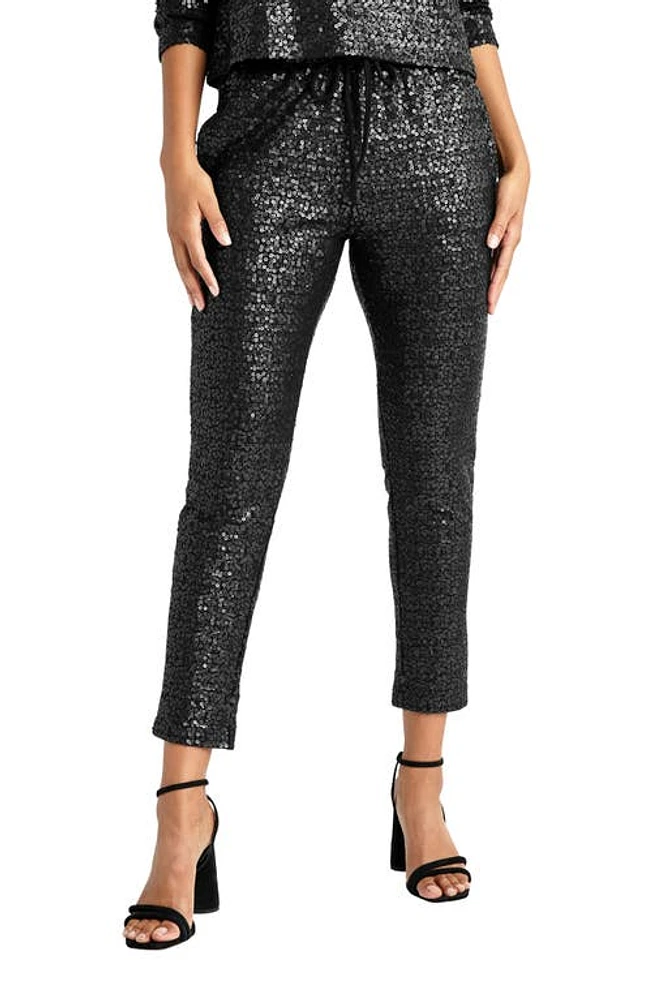 Splendid Tavi Sequin Drawstring Pants in Black at Nordstrom, Size X-Small