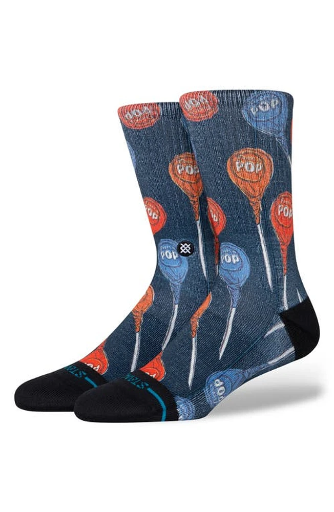 Stance Tootsie Pop Crew Socks in Black/Blue at Nordstrom, Size Large