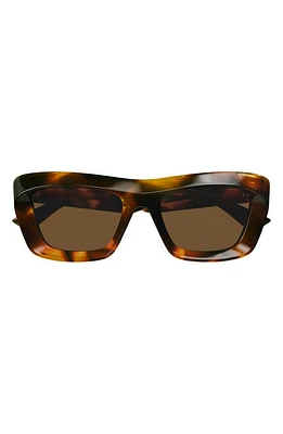 Bottega Veneta 53mm Rectangular Sunglasses in Havana at Nordstrom