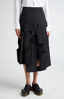 Comme des Garçons Pleated Cutout Twill Midi Skirt in Black at Nordstrom, Size Small