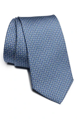 Jack Victor Privee Geometric Print Silk Tie in Blue at Nordstrom