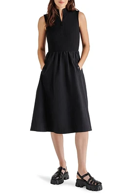 Steve Madden Berlin Sleeveless Half-Zip A-Line Dress in Black at Nordstrom, Size X-Small