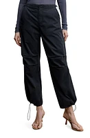 MANGO Cotton Poplin Parachute Pants in Charcoal at Nordstrom, Size Large