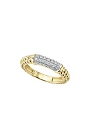 LAGOS Caviar 18K Gold & Diamond Pavé Stacking Ring at Nordstrom, Size 7