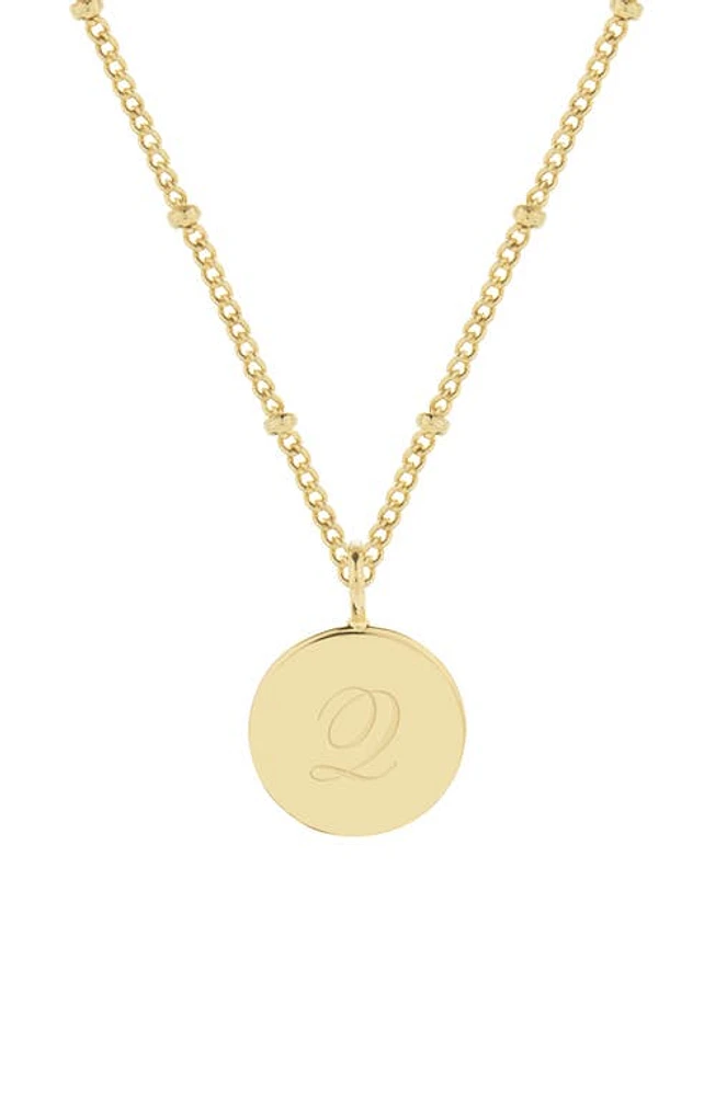 Brook and York Lizzie Initial Pendant Necklace in Gold Q at Nordstrom