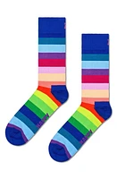 Happy Socks Stripe Cotton Blend Socks in Blue at Nordstrom