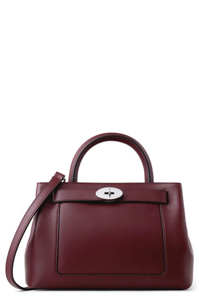 Mulberry Small Islington Silky Calfskin Satchel in Black Cherry at Nordstrom