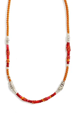 Gas Bijoux Men's Marceau Beaded Leather Necklace in Red Multi at Nordstrom