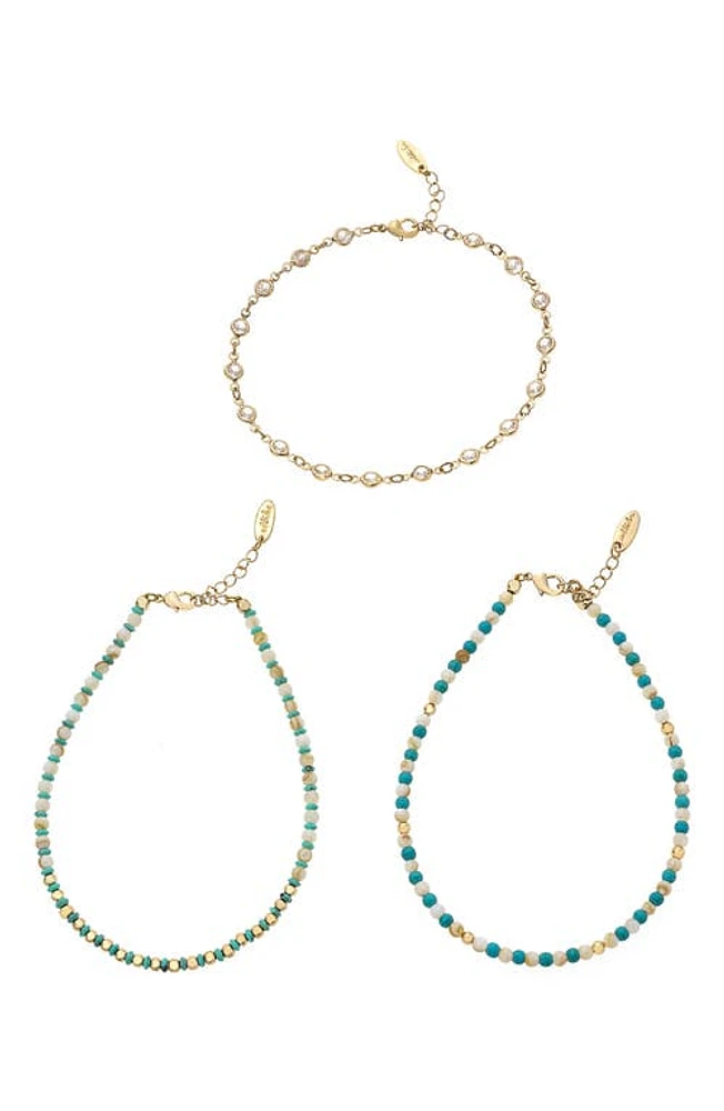 Ettika Set of 3 Anklets in Gold at Nordstrom