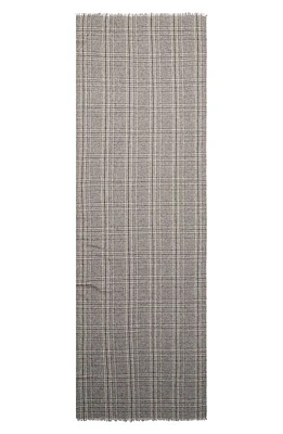 Brunello Cucinelli Check Cashmere & Wool Blend Scarf in Cla21 Panama Grigio Beige at Nordstrom