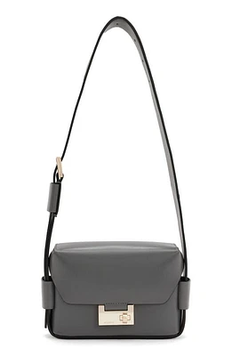 AllSaints Frankie Leather Crossbody Bag in Slate Grey at Nordstrom