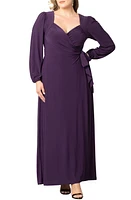 Kiyonna Modern Muse Long Sleeve Wrap Gown at Nordstrom,