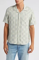 Corridor Check Jacquard Short Sleeve Cotton Button-Up Shirt at Nordstrom,