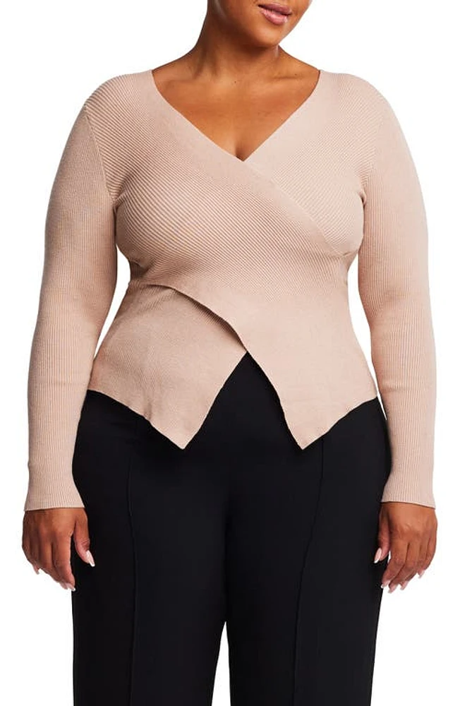 Estelle Wrap It Up Crossover Rib Sweater at Nordstrom,