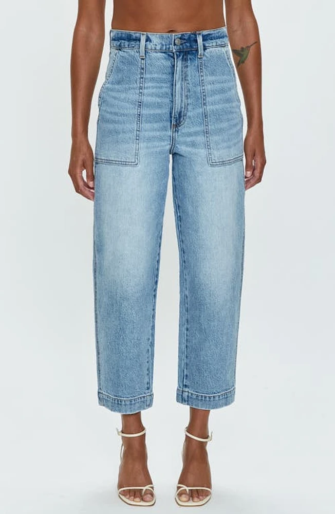 Pistola Turner High Waist Ankle Straight Leg Jeans Provence at Nordstrom,