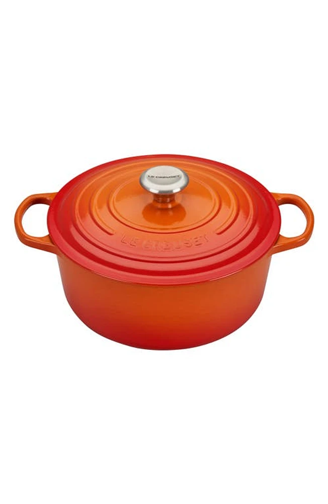 Le Creuset Signature 5 1/2 Quart Round Enamel Cast Iron French/Dutch Oven in Flame at Nordstrom