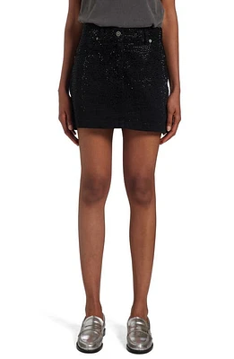 Golden Goose Crystal Embellished Denim Miniskirt Black at Nordstrom,