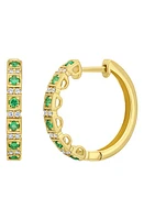 Bony Levy El Mar Emerald & Diamond Hoop Earrings in Gold/Diamond/Emerald at Nordstrom