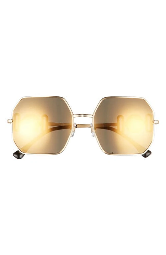 Versace 58mm Square Sunglasses in Gold/Brown Mirror Gold at Nordstrom