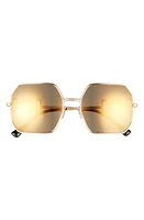 Versace 58mm Square Sunglasses in Gold/Brown Mirror Gold at Nordstrom