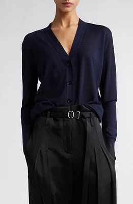 Jil Sander Featherweight Cashmere V-Neck Cardigan 401 Navy at Nordstrom, Us