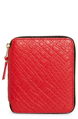 Comme des Garçons Wallets Roots Embossed Leather Zip Wallet in Red at Nordstrom