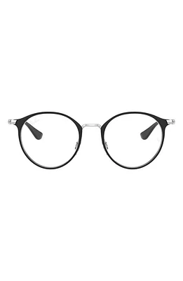 Ray-Ban Kids' 48mm Round Optical Glasses in Black Silver at Nordstrom