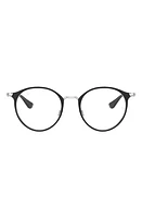 Ray-Ban Kids' 48mm Round Optical Glasses in Black Silver at Nordstrom