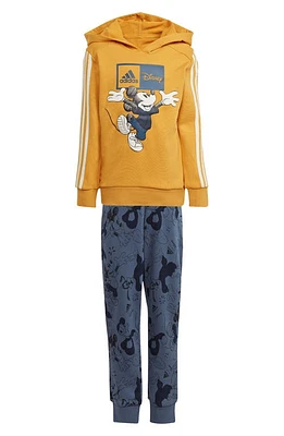 adidas Kids' Disney Mickey Mouse Hoodie & Joggers Set in Preloved Yellow/Off White at Nordstrom, Size 3T