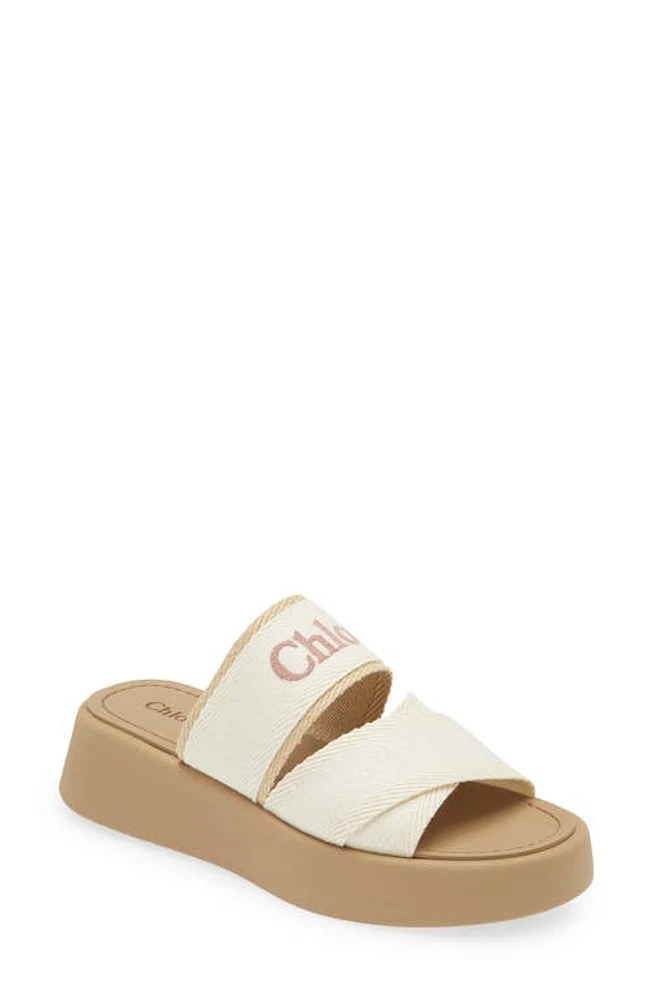 Chloé Mila Slide Sandal Beige - White at Nordstrom,