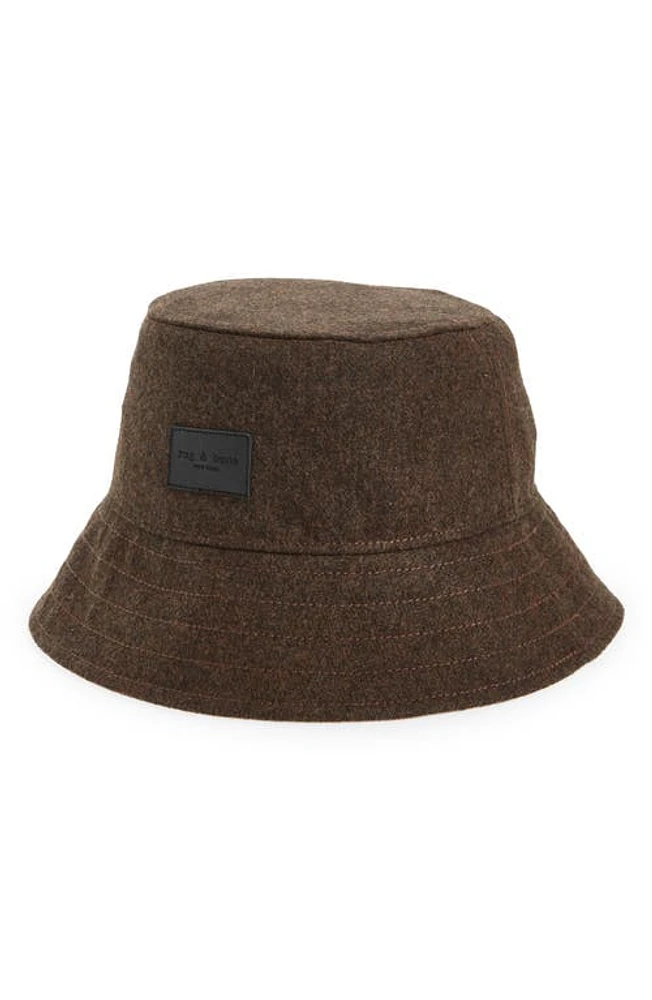 rag & bone Addison Recycled Polyester Wool Bucket Hat Espresso at Nordstrom,