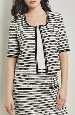 Misook Heritage Fit Knit Jacket New Ivory/black at Nordstrom,