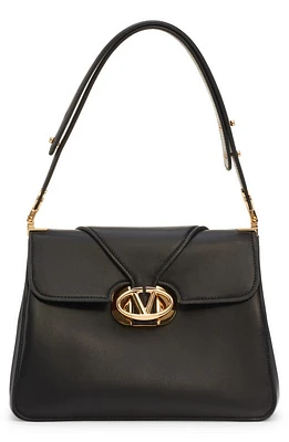 Valentino Garavani Medium VLOGO O'Clock Leather Shoulder Bag in 0No Nero at Nordstrom