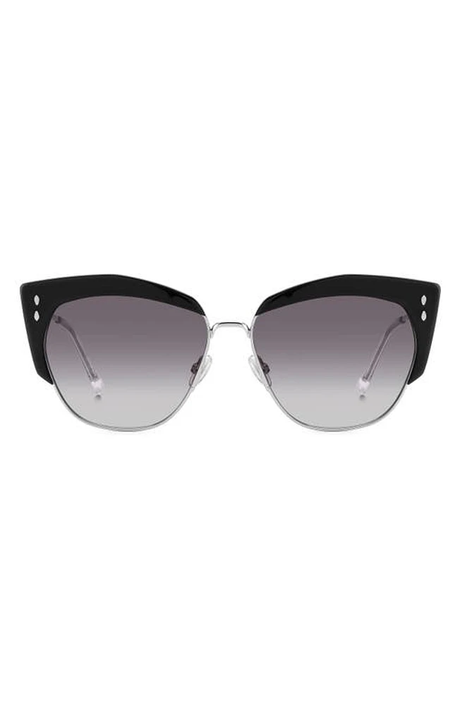 Isabel Marant 58mm Gradient Cat Eye Sunglasses in Black Silver/Grey Shaded at Nordstrom