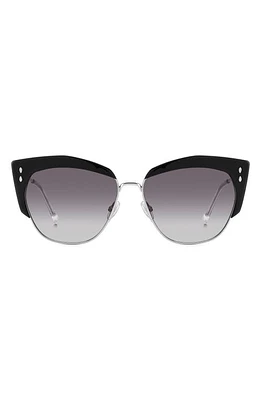 Isabel Marant 58mm Gradient Cat Eye Sunglasses in Black Silver/Grey Shaded at Nordstrom