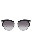 Isabel Marant 58mm Gradient Cat Eye Sunglasses in Black Silver/Grey Shaded at Nordstrom