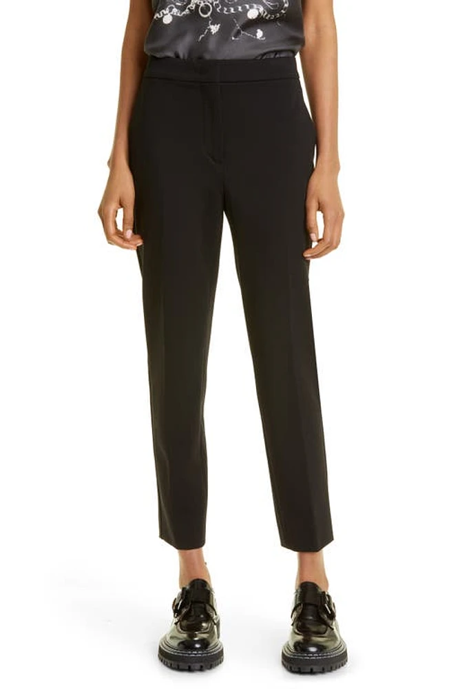 Max Mara Pegno Slim Fit Jersey Ankle Pants Black at Nordstrom,