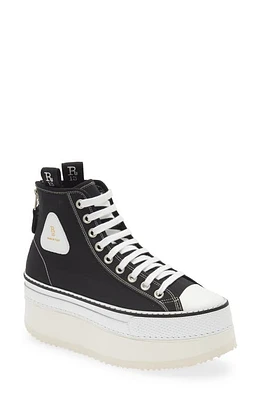 R13 Platform High Top Sneaker 150 Black at Nordstrom,