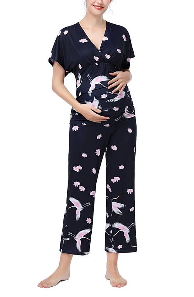 Kimi and Kai Birdie Maternity/Nursing Pajamas Multicolored at Nordstrom,