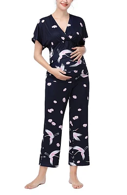 Kimi and Kai Birdie Maternity/Nursing Pajamas Multicolored at Nordstrom,