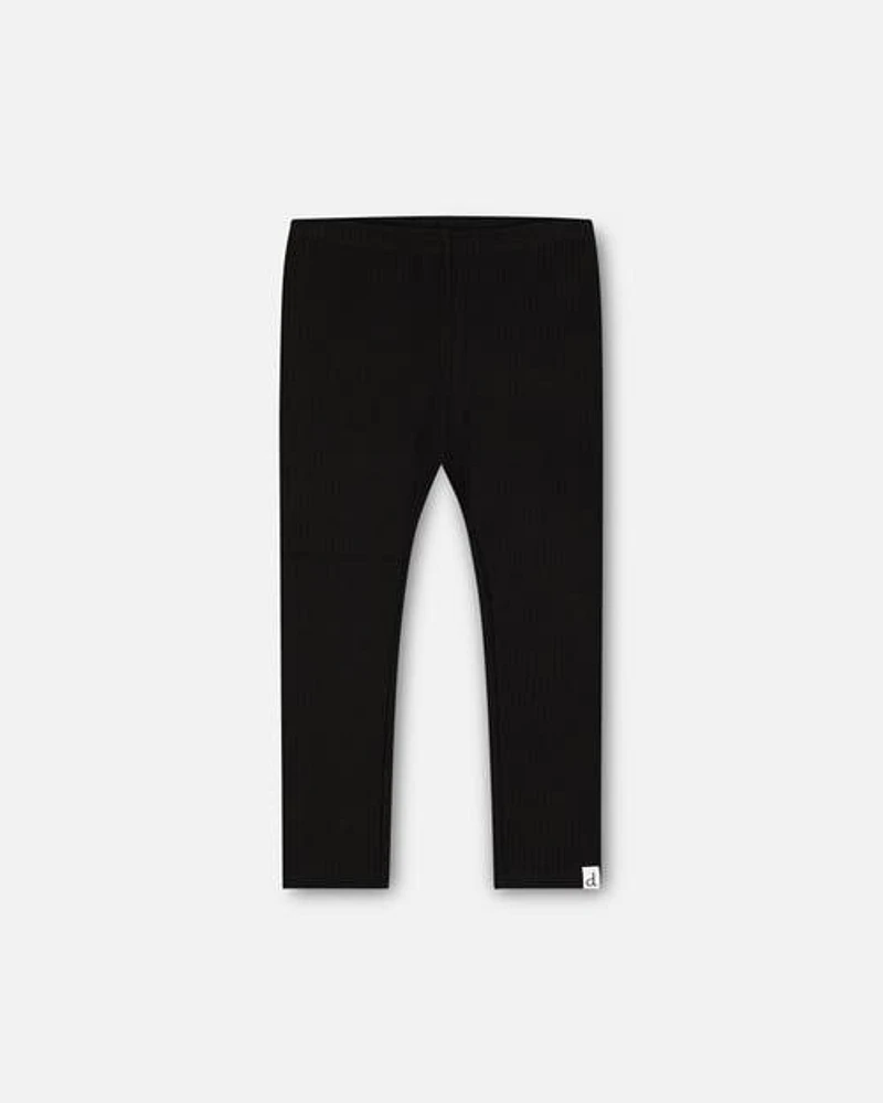 Deux Par Deux Girl's Rib Leggings Black at Nordstrom