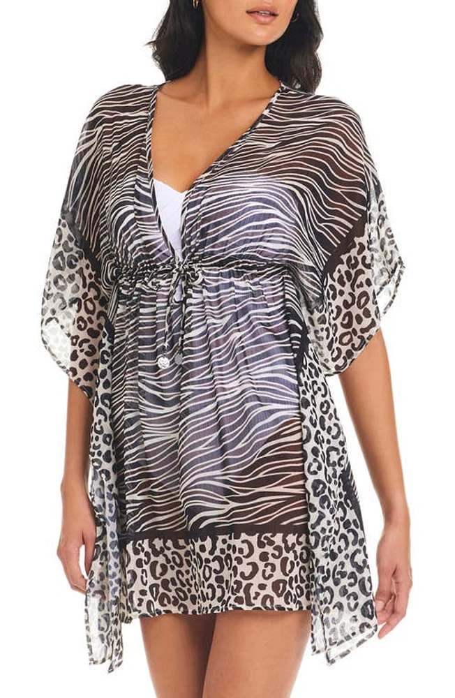 Rod Beattie Animal Instinct Chiffon Cover-Up Dress Pecan at Nordstrom,